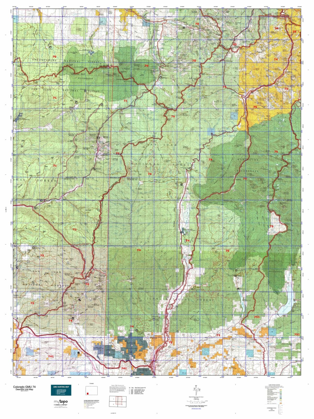 colorado unit 74 topo map